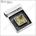 Stunning Citrine Gemstone Silver Pendant - Must-Have Fashion Accessory